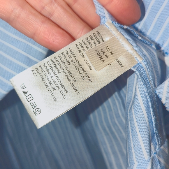 Free People Good Feels Blue White Stripe Peplum Tank Top Size M - Picture 11 of 14